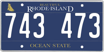 RI license plate 743473