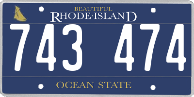 RI license plate 743474