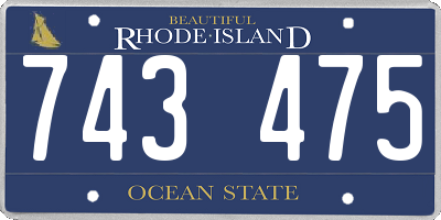 RI license plate 743475