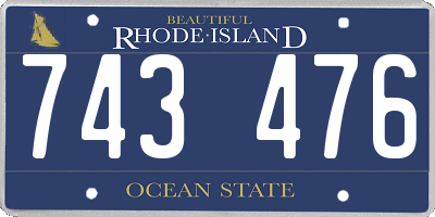 RI license plate 743476