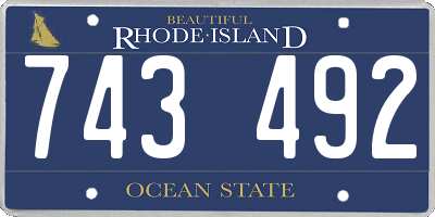 RI license plate 743492