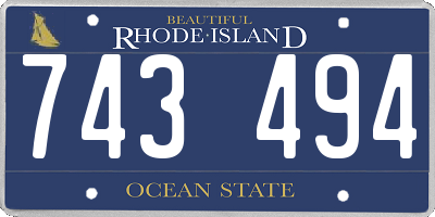 RI license plate 743494