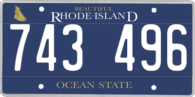 RI license plate 743496