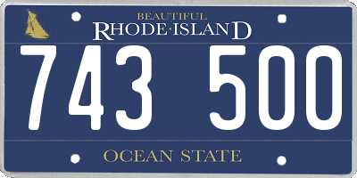 RI license plate 743500