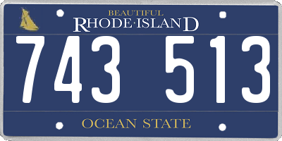 RI license plate 743513