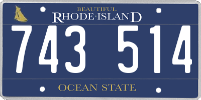 RI license plate 743514