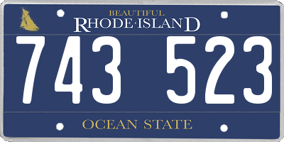 RI license plate 743523