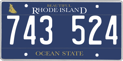 RI license plate 743524