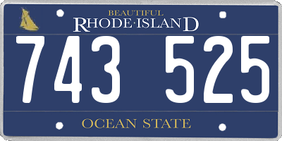 RI license plate 743525