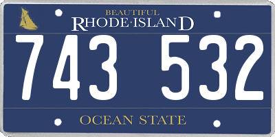 RI license plate 743532