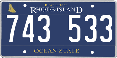 RI license plate 743533