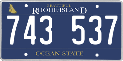 RI license plate 743537