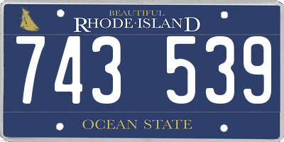RI license plate 743539