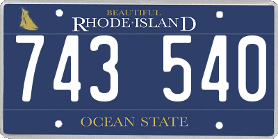 RI license plate 743540