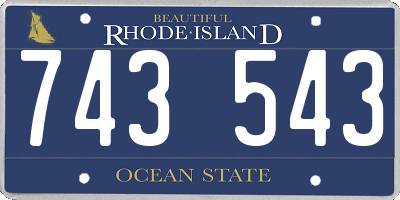 RI license plate 743543