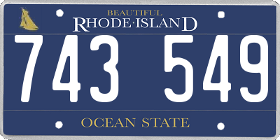 RI license plate 743549