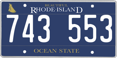 RI license plate 743553