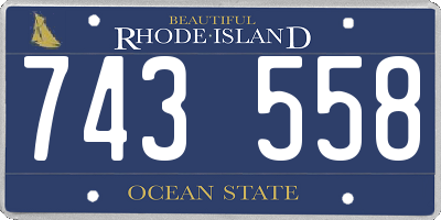 RI license plate 743558