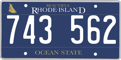 RI license plate 743562