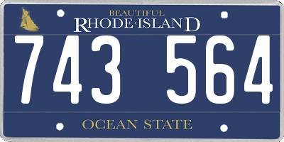 RI license plate 743564