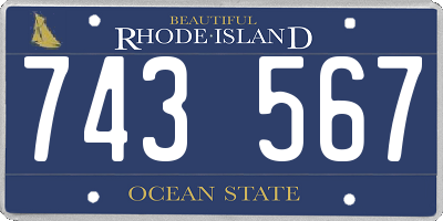 RI license plate 743567