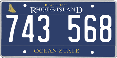 RI license plate 743568