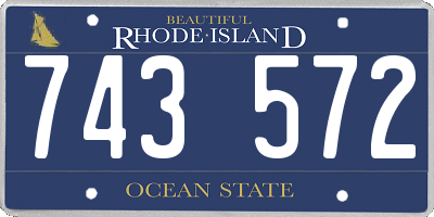 RI license plate 743572