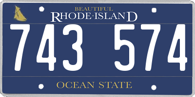 RI license plate 743574