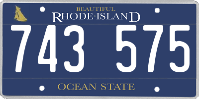 RI license plate 743575