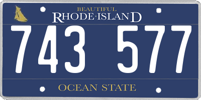 RI license plate 743577