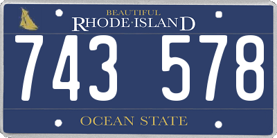 RI license plate 743578