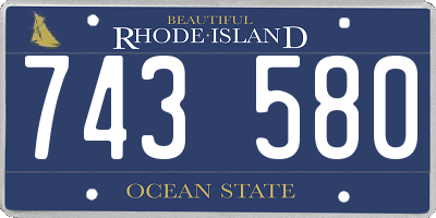 RI license plate 743580