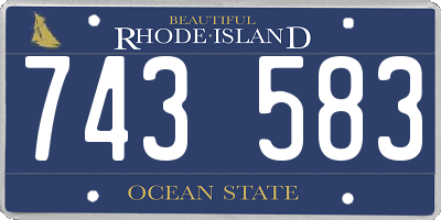 RI license plate 743583
