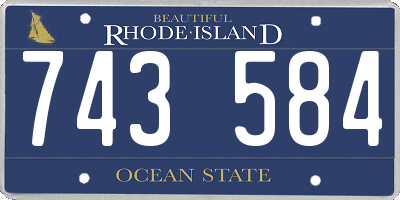 RI license plate 743584