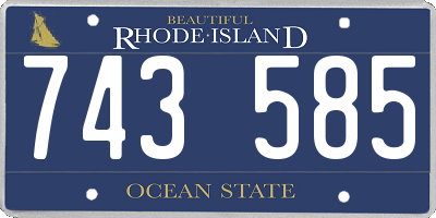 RI license plate 743585