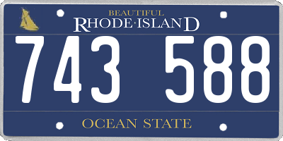 RI license plate 743588