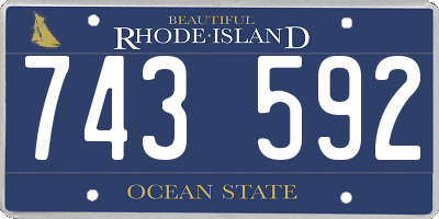 RI license plate 743592