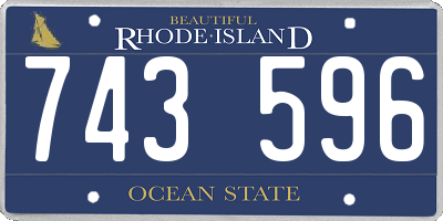RI license plate 743596