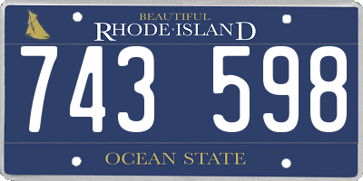 RI license plate 743598