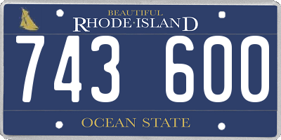 RI license plate 743600