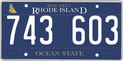 RI license plate 743603
