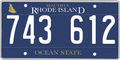 RI license plate 743612