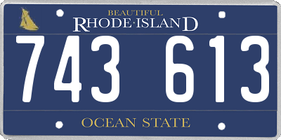 RI license plate 743613