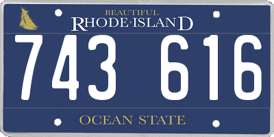 RI license plate 743616