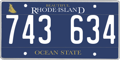 RI license plate 743634