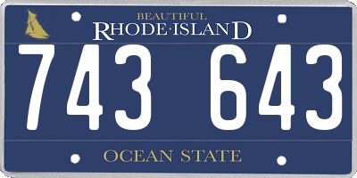 RI license plate 743643