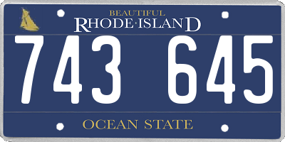 RI license plate 743645