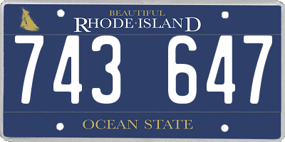 RI license plate 743647