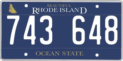 RI license plate 743648