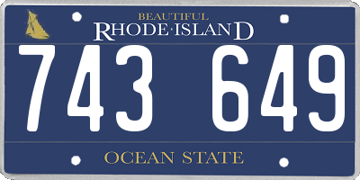 RI license plate 743649